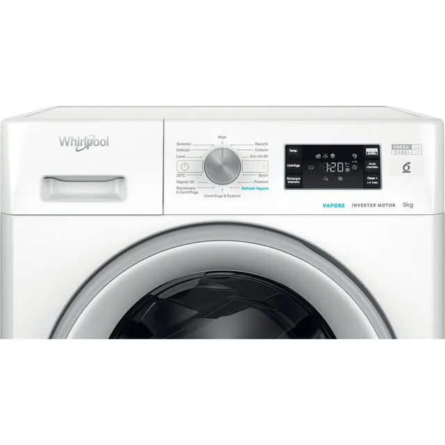 Whirlpool Lavatrice carica alto FFB 9269 SV IT Lavatrice 9 kg Libera Installazione, Carica Frontale,