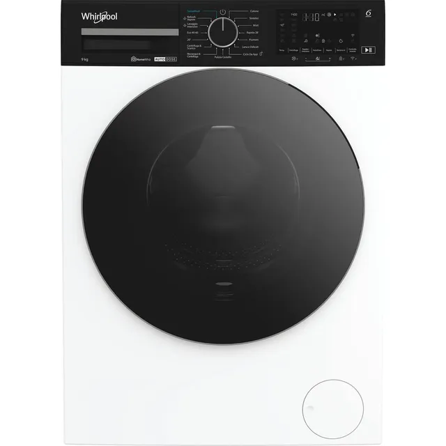Whirlpool Lavatrice slim WPM 97W ADS IT – Lavatrice 9 Kg, Carica Frontale, Libera Installazione, 1400 Giri/min, Classe A-10%, 6° SENSO, HomeWhiz, AutoDose, Vapore, 60 x 58 x 84,5 cm