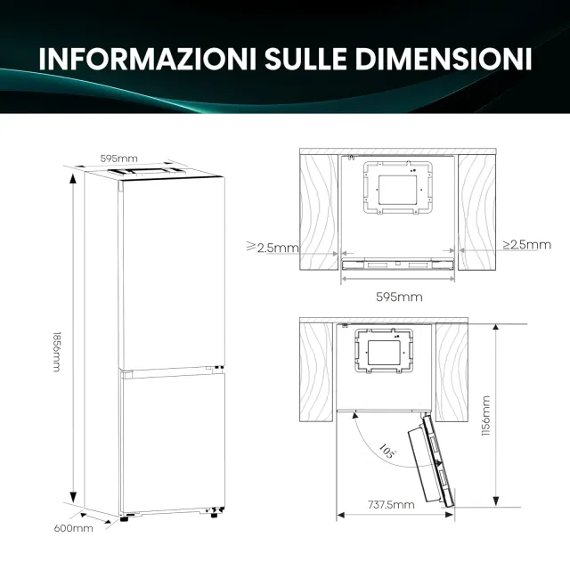 Hisense Frigorifero monoporta RB3K330SAIC Frigorifero Combinato Total No Frost, Capacità di 330 Litr