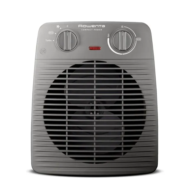 Rowenta Stufa elettrica SO2212 Compact Power, Termoventilatore Compatto per Piccoli Spazi, Ventilazione Calda e Fredda, Modalità Turbo e Eco, 2 Livelli di potenza, Sicuro e Potente, 2000 W, G