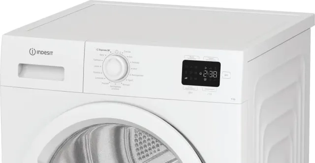 Indesit Asciugatrice 92D WW IT C YD – Asciugatrice 9 Kg A Pompa di Calore, Libera Installazione, Cla