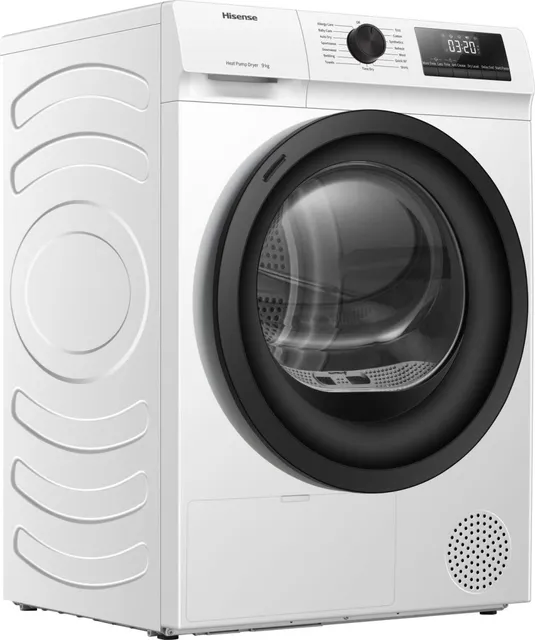 Hisense Asciugatrice DHQE900UWDC Asciugatrice A Pompa Di Calore, 9 Kg, D, Bianco, Big Display, 15 pr