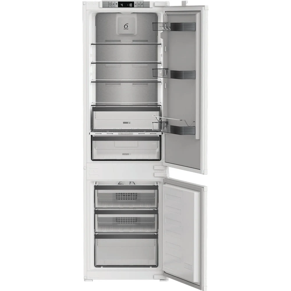 Whirlpool Frigorifero incasso combinato WHKN 3253 B4E Frigorifero combinato a incasso, Total No Frost ventilato, 55 cm, Classe E, Bianco, 38 db, h 178cm