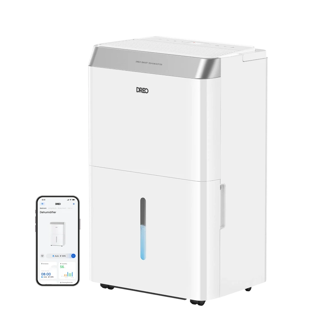 Dreo Deumidificatore 20L/24h Deumidificatore Casa Muffa , Alexa & WiFi, Tanica da 3.4L, Deumidificatore silenzioso 38dB, 40㎡, con 3 Modalità d’Uso, Timer e Asciugatura del Bucato, per b