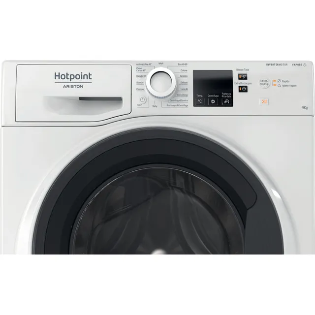 Hotpoint Lavatrice incasso NF97WK IT Ariston Lavatrice Libera Installazione, Funzione Vapore, Carica Frontale 1400 Giri, Cestello In Acciaio Inox da 9 Kg, 76dB, 16 Programmi, Inverter, Classe Energ