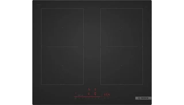 Bosch Piano cottura elettrico PVQ61CHB1E Piano cottura a induzione serie 6, 60 cm, design opaco, 5 graffi meno visibili, Power Boost, cottura rapida, attivazione automatica della cappa, zona combinata