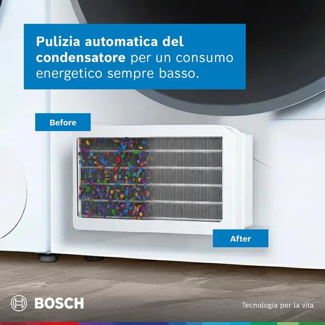Bosch Asciugatrice incasso WRB247C0IT Serie 8 Asciugatrice a pompa di calore 9kg Bianco