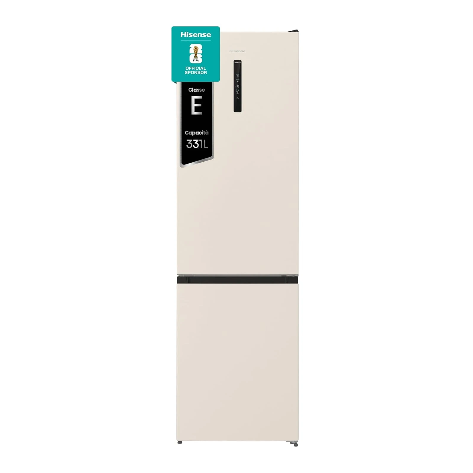 Hisense Frigorifero french door RB434N4CRE Frigorifero Combinato, Total No Frost, Colore Beige, Eco mode, 200x60cm, Classe E, 331 litri