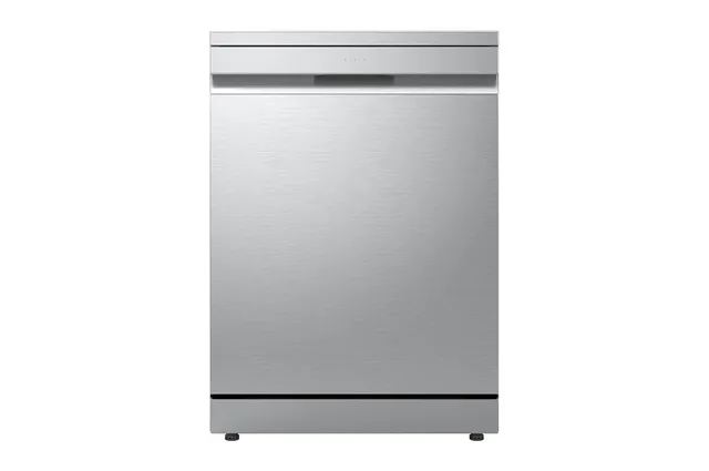 LG Lavastoviglie DF375HVS Lavastoviglie Libera Installazione Classe A, 14 Coperti, Lavaggio a Vapore TrueSteam, LED Esterno, Sistema QuadWash con 4 Bracci Irroratori, Serie 5, Auto-Apert