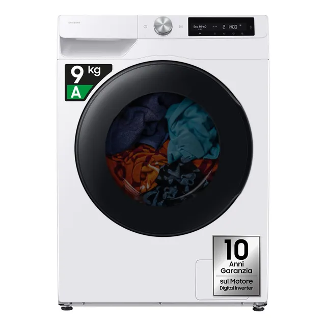 Samsung Lavasciuga WD90HG6U94BE/U3 Lavasciuga AI Control EcoDosatore Libera installazione, 9/6 Kg, Wifi, Ecodosatore, Super Speed, Vapore, Carica Frontale, 60l x 85h x 69p cm