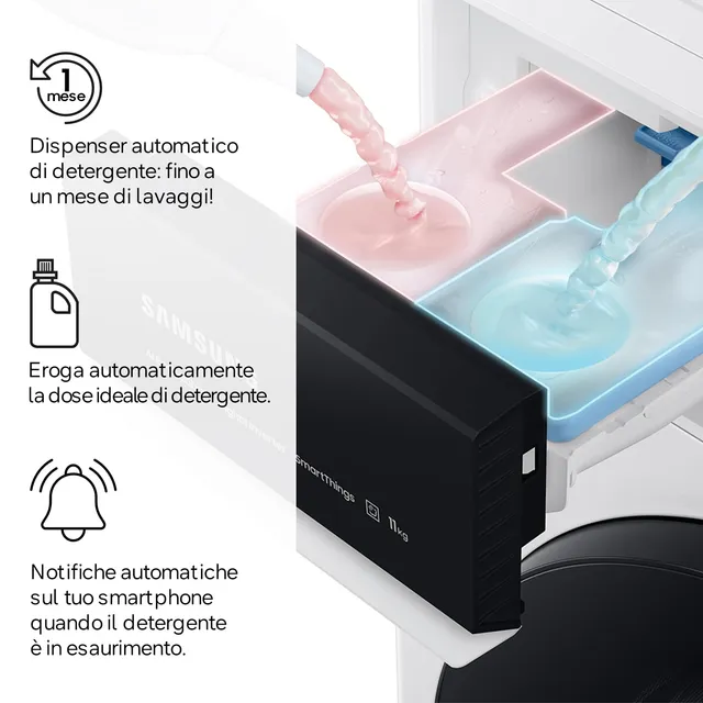 Samsung Lavasciuga WD90HG6U94BE/U3 Lavasciuga AI Control EcoDosatore Libera installazione, 9/6 Kg, W