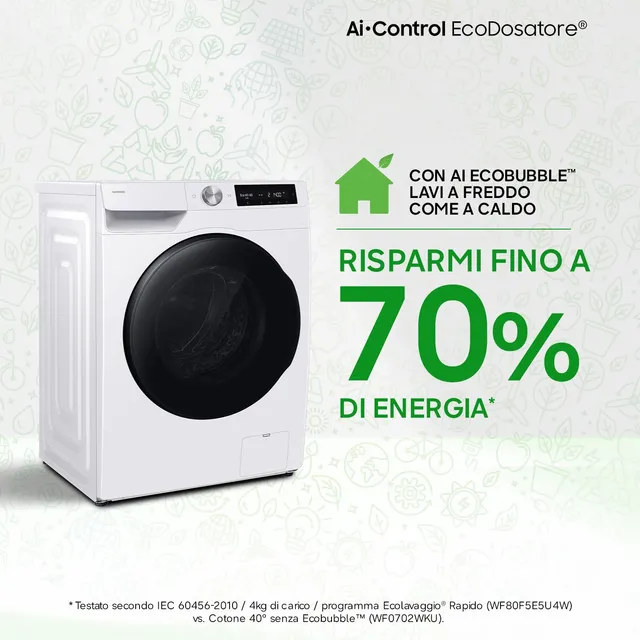 Samsung Lavasciuga WD90HG6U94BE/U3 Lavasciuga AI Control EcoDosatore Libera installazione, 9/6 Kg, W