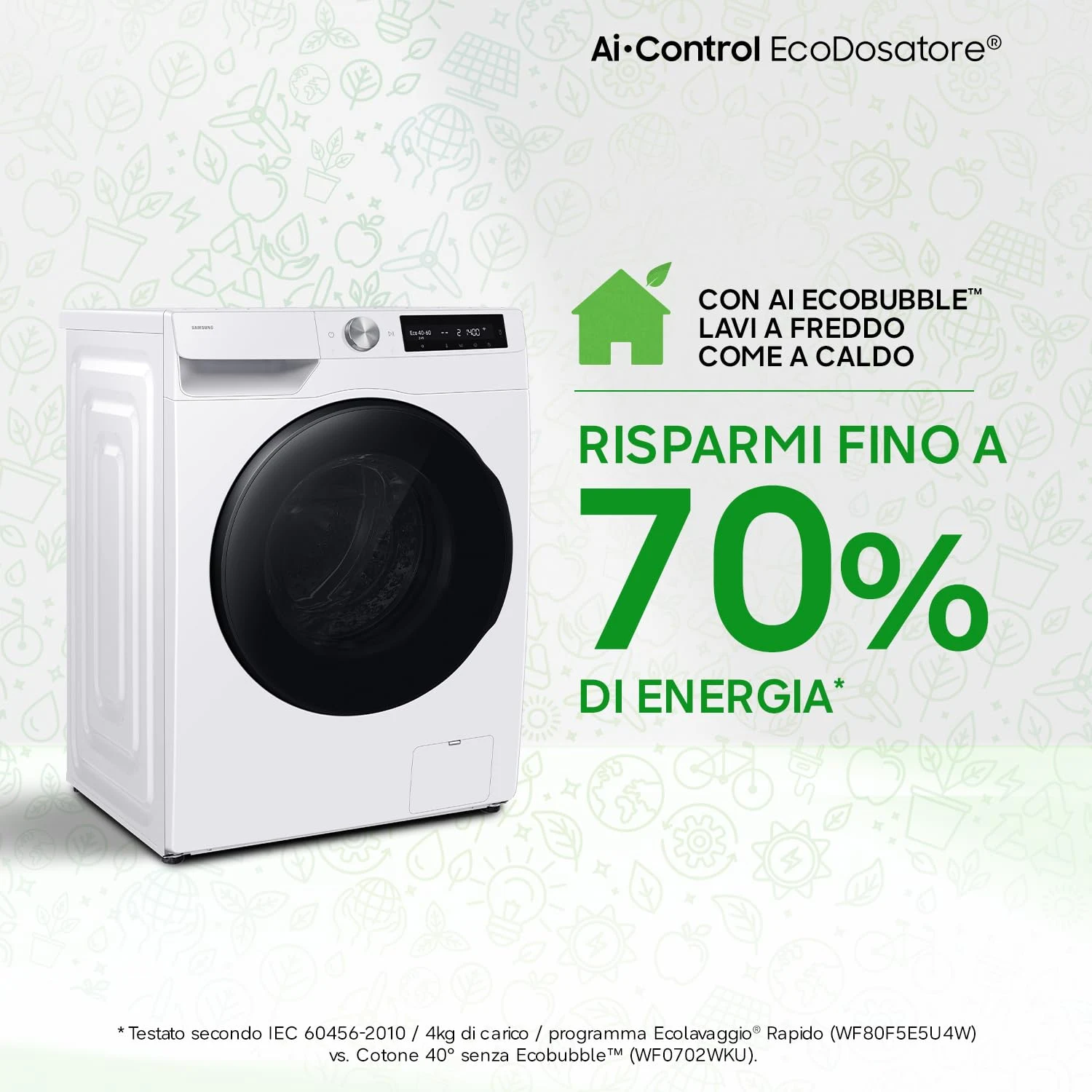 Samsung Lavasciuga WD90HG6U94BE/U3 Lavasciuga AI Control EcoDosatore Libera installazione, 9/6 Kg, W
