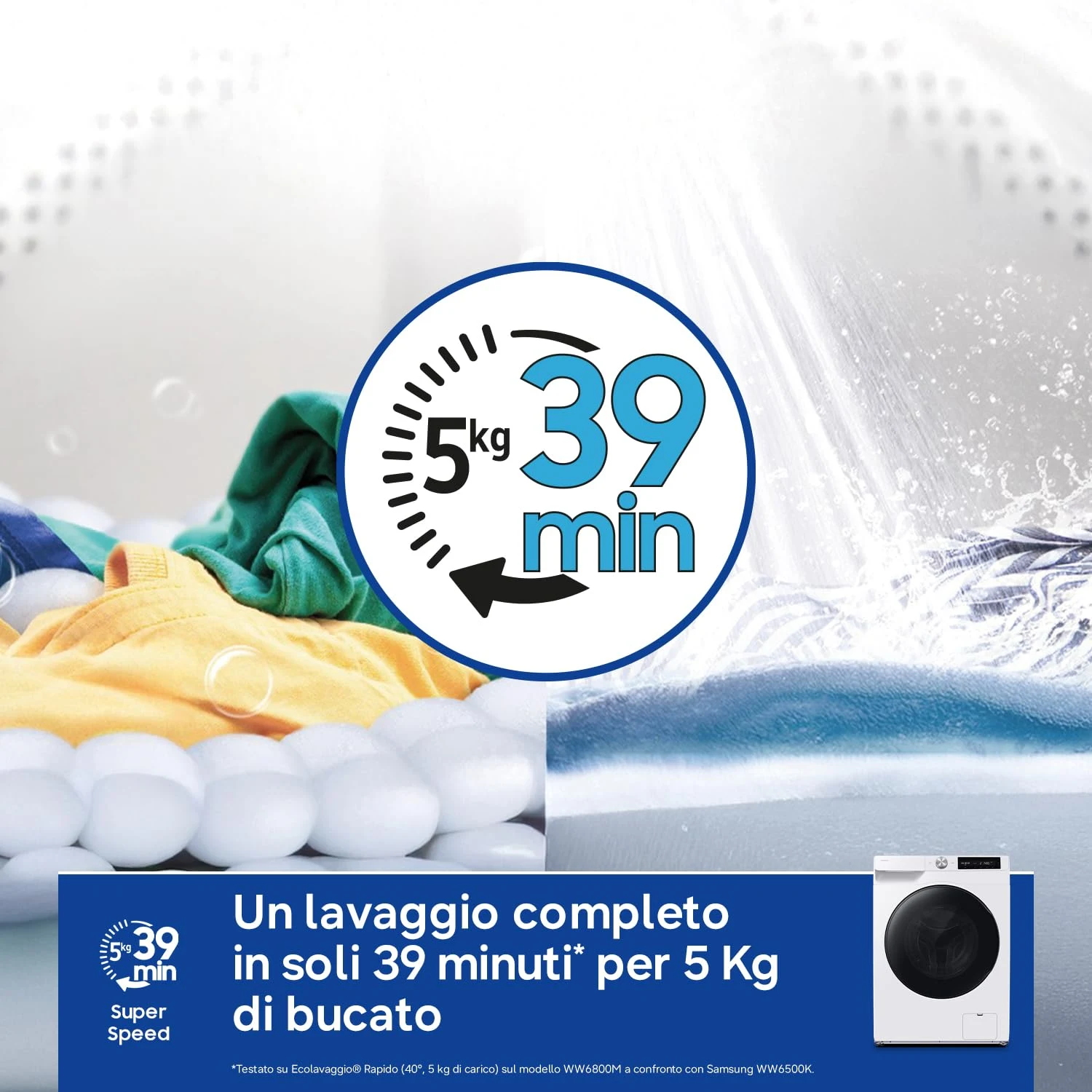 Samsung Lavasciuga WD90HG6U94BE/U3 Lavasciuga AI Control EcoDosatore Libera installazione, 9/6 Kg, W