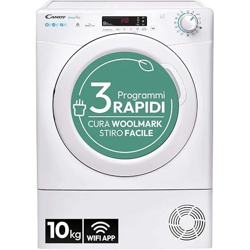 Candy Asciugatrice 9N3BX-S Asciugatrice Pompa di Calore 9 kg Bianco ProDry 500 [BR ] | Programmi rap