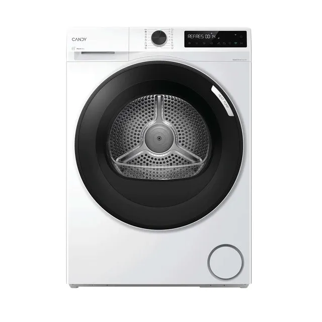 Candy Asciugatrice 9N3BX-S Asciugatrice Pompa di Calore 9 kg Bianco ProDry 500 [BR ] | Programmi rapidi, motore inverter IA, WiFi, funzione antipiega, silenzioso, avvio diverso, tamburo X