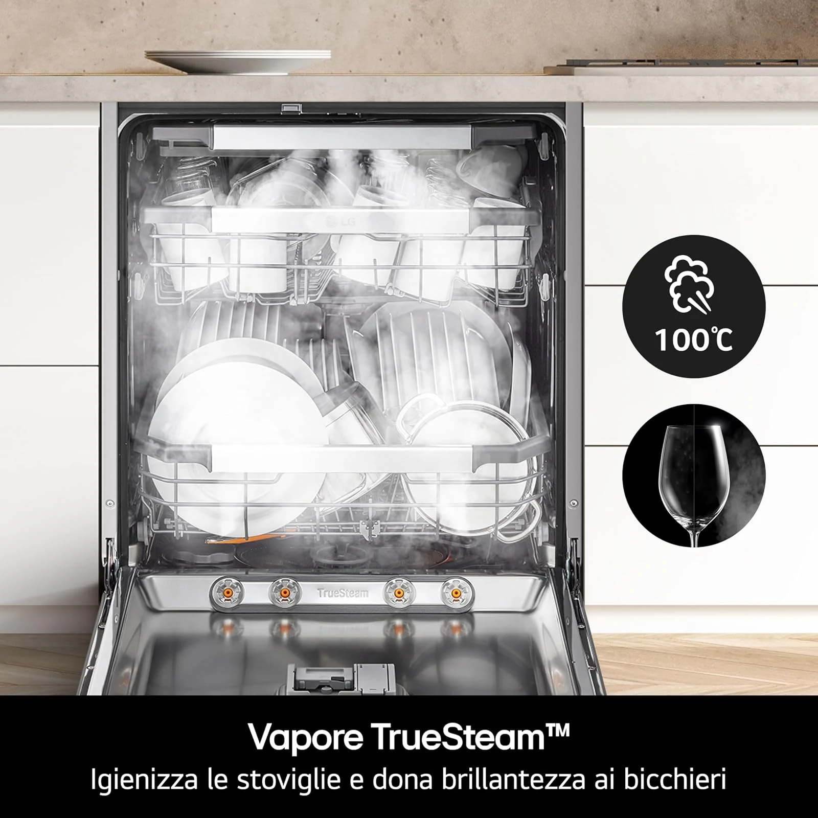 LG Lavastoviglie incasso compatta DB375TXS Lavastoviglie da Incasso Classe A,14 Coperti, Lavaggio a 