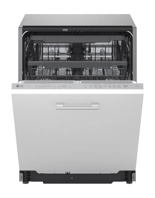 LG Lavastoviglie incasso compatta DB375TXS Lavastoviglie da Incasso Classe A,14 Coperti, Lavaggio a Vapore TrueSteam, Rastrelliere Regolabili, Sistema QuadWash con 4 Bracci Irroratori, Serie 3, Auto-Aper