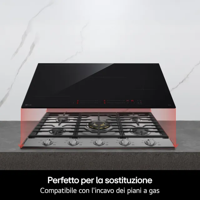 LG Piano cottura radiante CI5Z2423BN Piano Cottura Induzione 60 cm, Potenza da 2.5 a 7.4kW, 4 Zone T
