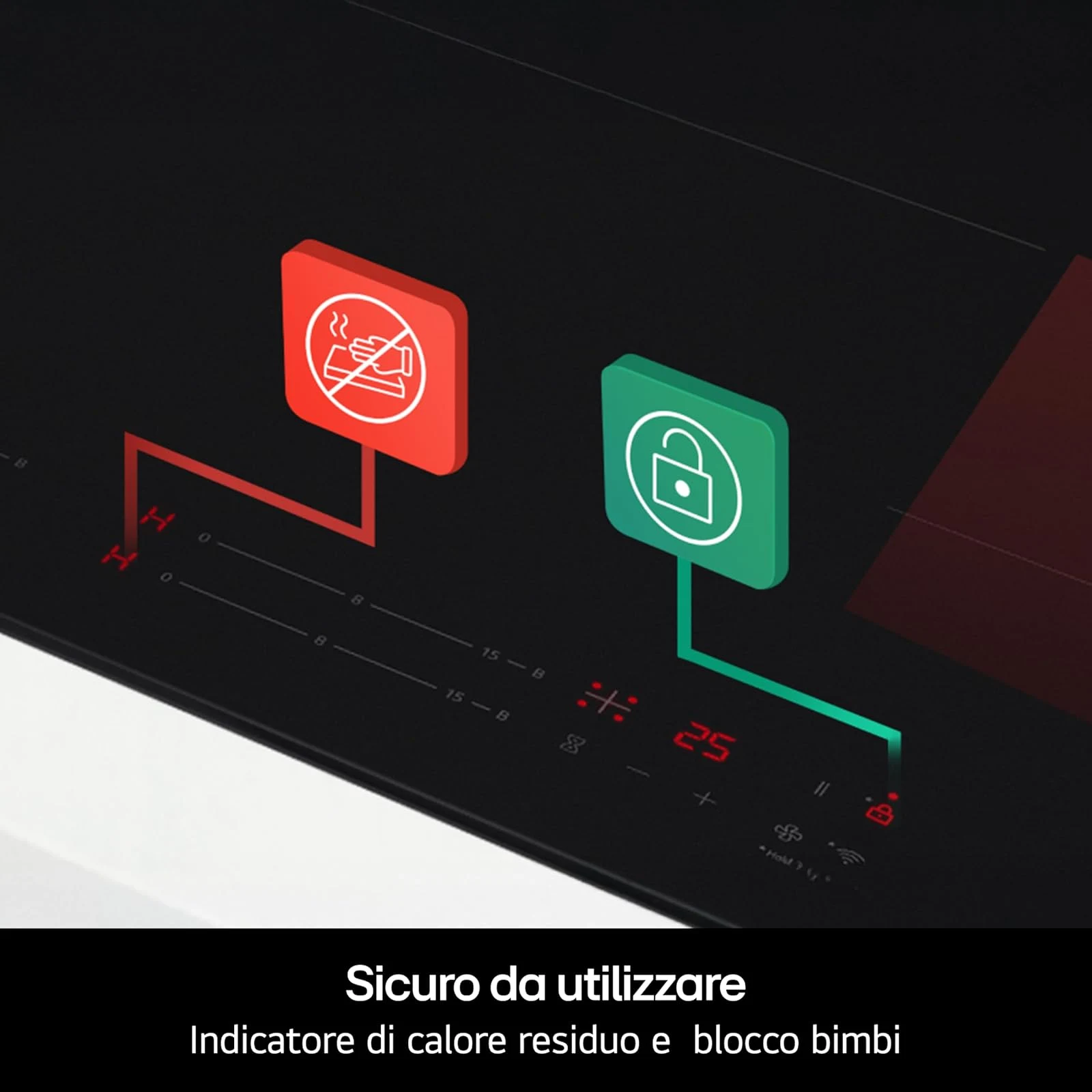 LG Piano cottura radiante CI5Z2423BN Piano Cottura Induzione 60 cm, Potenza da 2.5 a 7.4kW, 4 Zone T