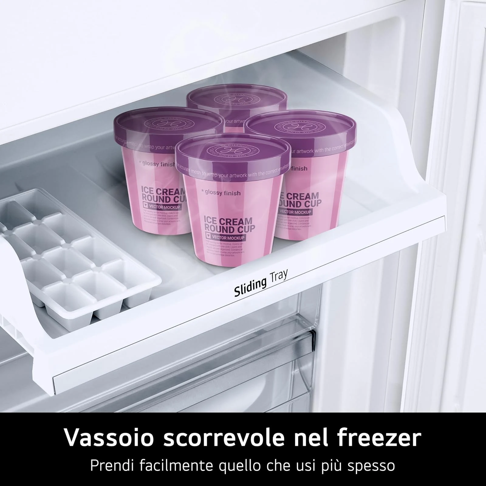 LG Frigorifero incasso side by side GTFN256SER Frigorifero Combinato da Incasso, Classe E, 233 L, 4 