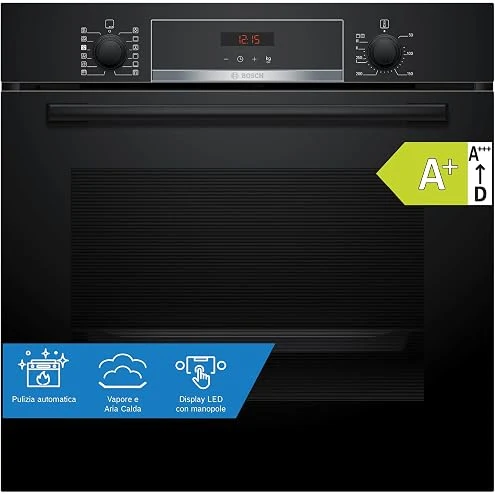 Hisense Forno incasso BI64223EPBG Forno pirolitico, classe A++, 78 l, fondo 57 cm, guida telescopica