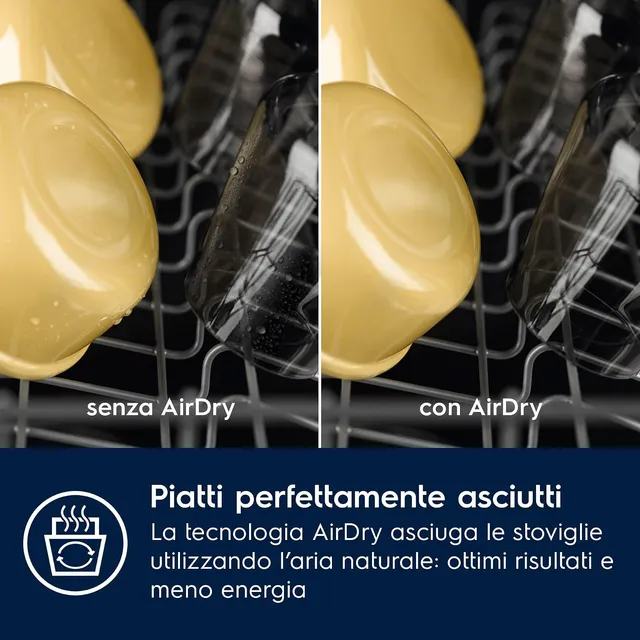 Electrolux Lavastoviglie integrata parziale E62LD100S Lavastoviglie Incasso Totale 60 cm AirDry Risp