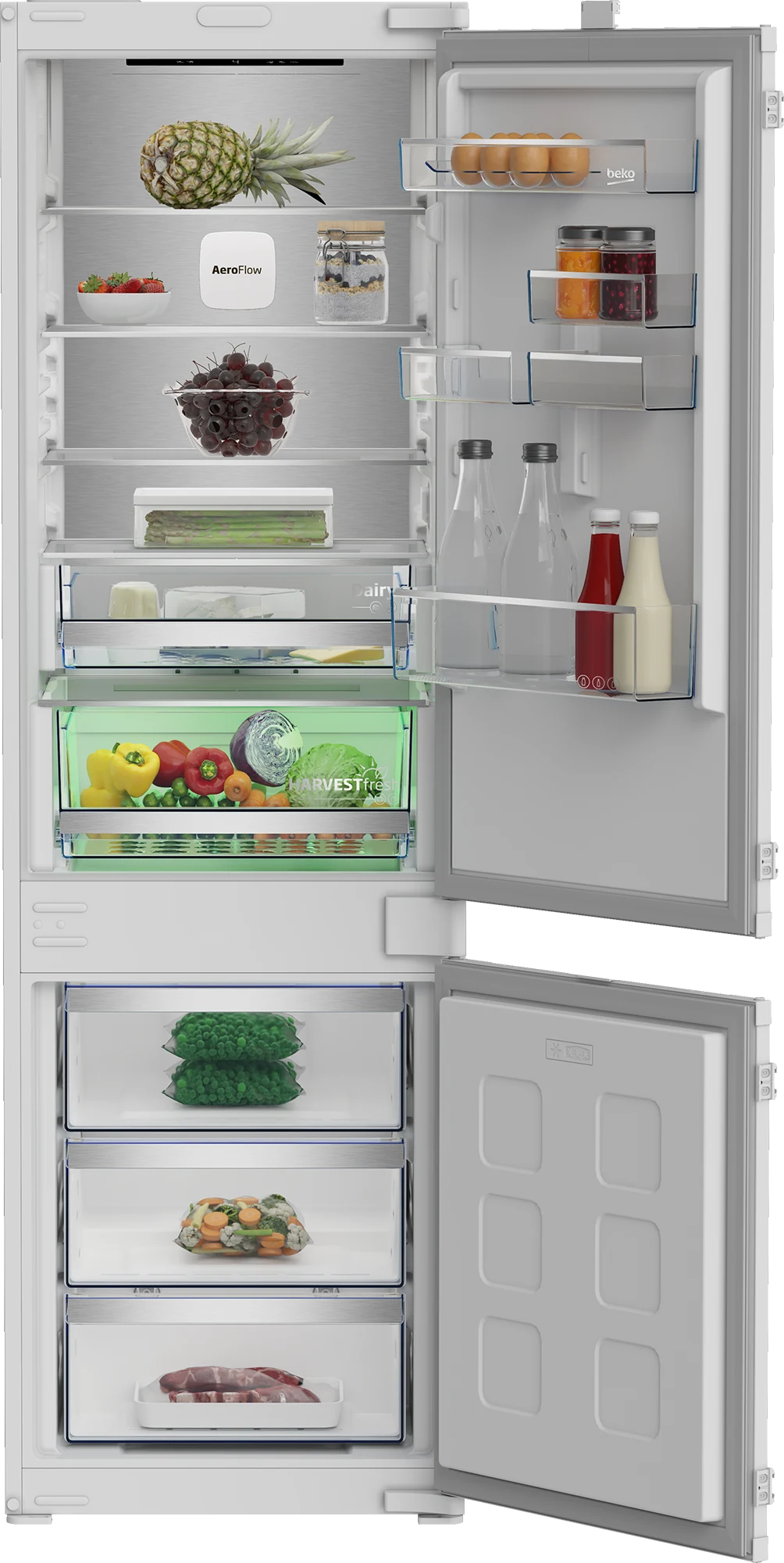 Beko Frigorifero incasso doppia porta B7BCNA295HS2 Frigorifero No Frost Combinato Installazione da Incasso 290 Litri Classe energetica D