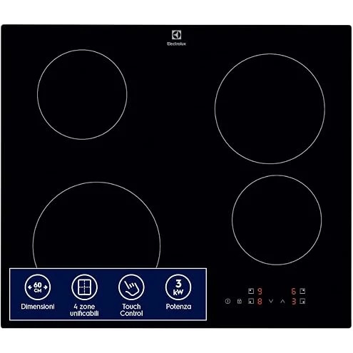 Candy Piano cottura radiante 400 CII647CCAR Cook - Piano cottura a induzione, 4 zone, 60 cm, control