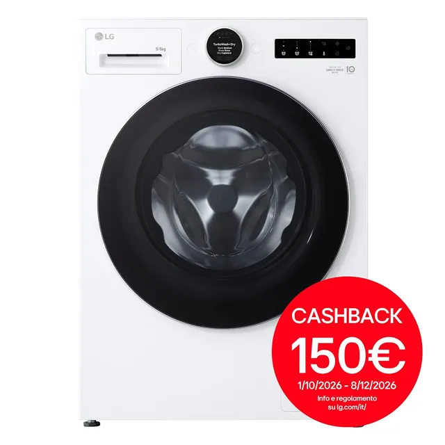 LG Lavasciuga incasso WHX9096TLC Lavasciuga 9/6kg, Lavatrice e Asciugatrice Insieme Classe A/A, Bian