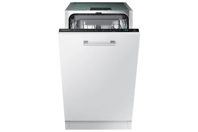 Samsung Lavastoviglie incasso compatta DW50R4050BB Lavastoviglie da Incasso 45 cm, 10 Coperti, 6 Programmi, 6 Opzioni, Classe F, Slim, Terzo Cestello, Express Wash 60 Min, Aqua Stop